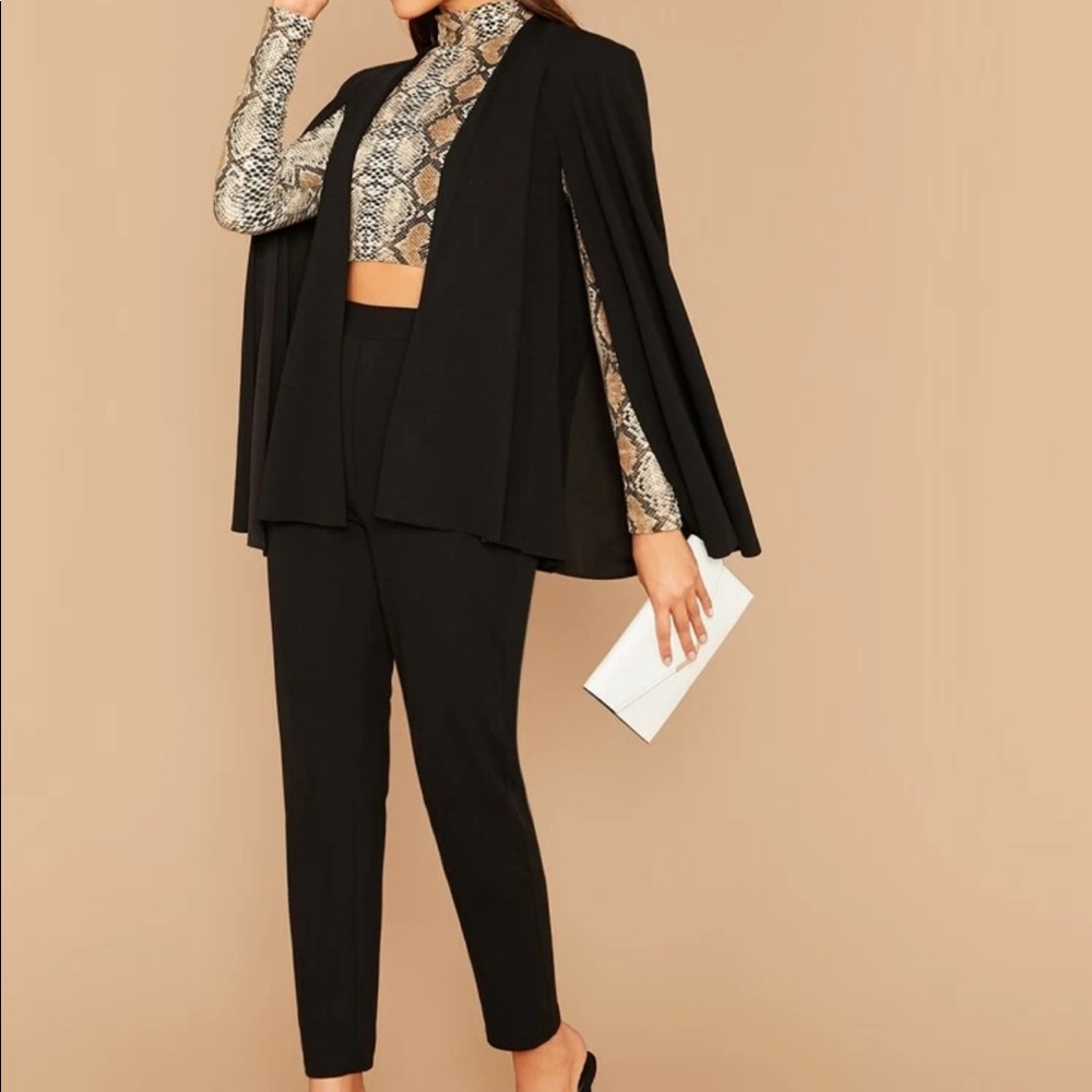 🔆 Black cape suit set blazer and pants